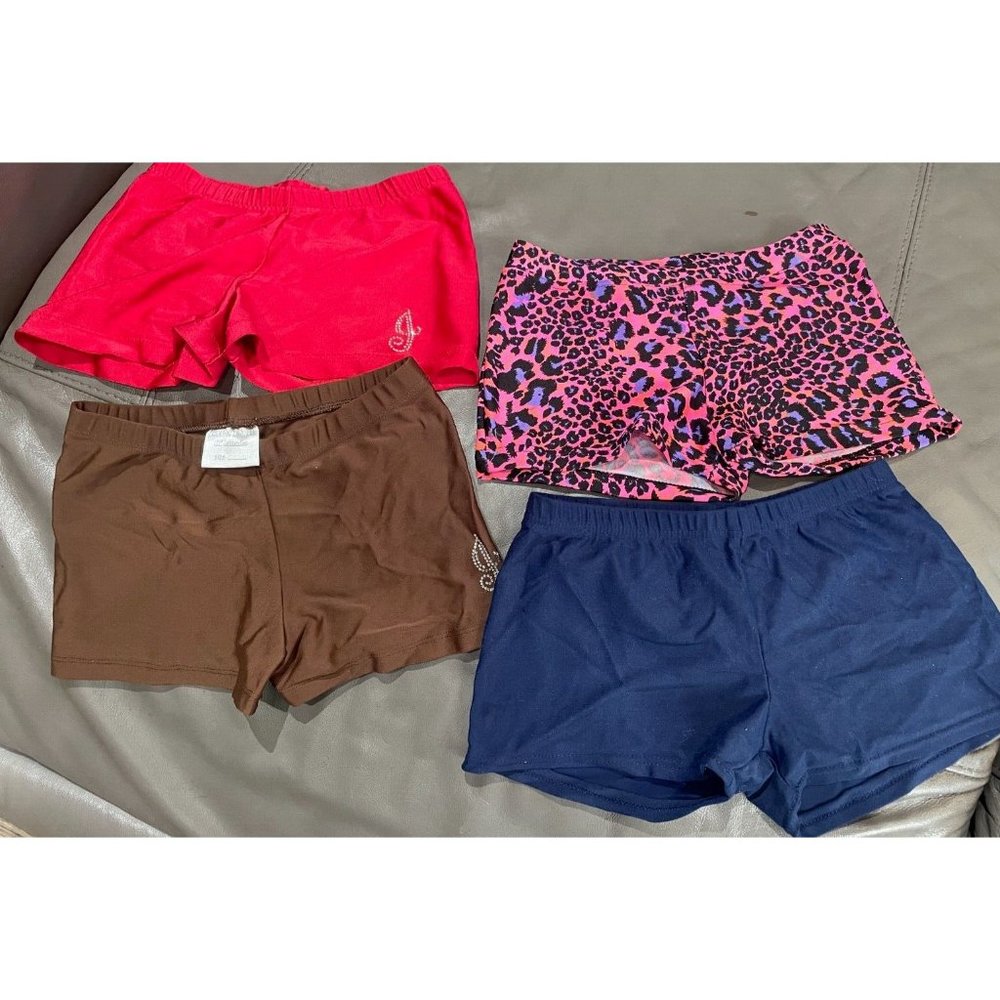 Lot Of 4 Girls Gymnastics Dance Shorts Jagwear Capezio size 8 - 10 M L